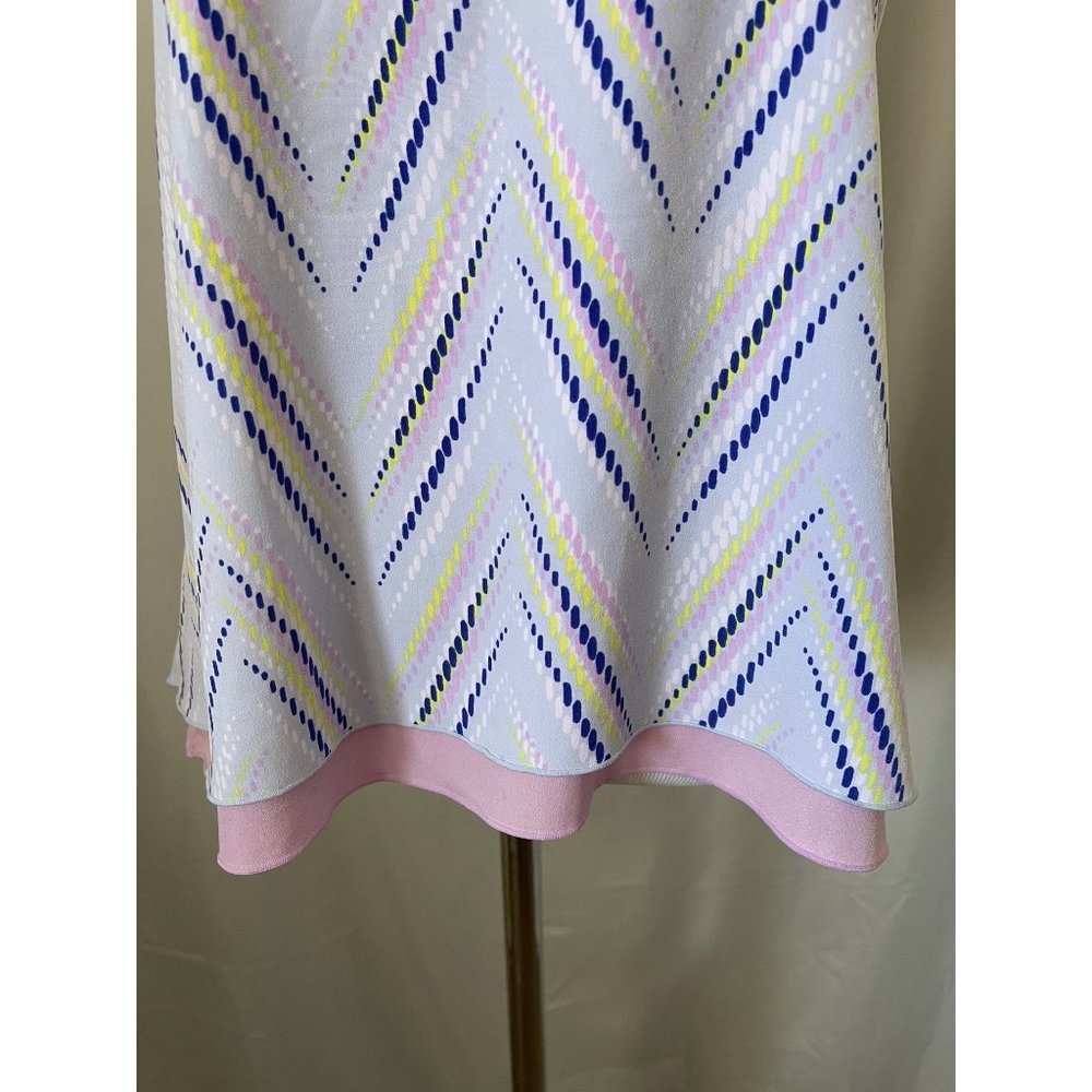 Candies Light Blue Chevron Print Spaghetti Strap V-Neck Tank Top - Picture 4 of 12
